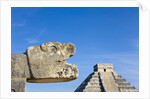 Pyramid of Kulkulcan and sculpture at Chichen Itza by Anonymous