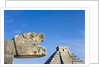 Pyramid of Kulkulcan and sculpture at Chichen Itza by Anonymous