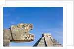Pyramid of Kulkulcan and sculpture at Chichen Itza by Anonymous