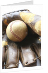 Baseball in glove by Anonymous