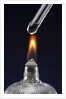 Test tube with liquid, over flame by Anonymous
