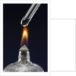 Test tube with liquid, over flame by Anonymous