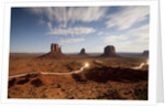 Night view of Monument Valley under the light of a full moon by Anonymous