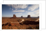 Night view of Monument Valley under the light of a full moon by Anonymous