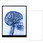 X-ray of skull with gears by Anonymous