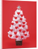 Christmas tree decorated with hearts by Anonymous