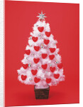 Christmas tree decorated with hearts by Anonymous