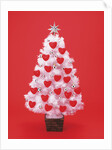 Christmas tree decorated with hearts by Anonymous