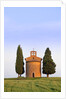 Chapel and cypress trees by Anonymous