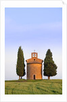 Chapel and cypress trees by Anonymous