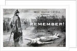 Card commemorating the death of Edith Cavell by Anonymous