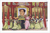 Dancers performing in front of portrait of Mao Zedong by Anonymous