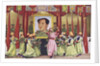 Dancers performing in front of portrait of Mao Zedong by Anonymous