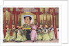 Dancers performing in front of portrait of Mao Zedong by Anonymous
