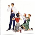 Man worshipped by three women by Anonymous