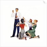 Man worshipped by three women by Anonymous