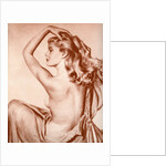 Topless woman brushing hair by Anonymous