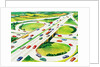 Cars on cloverleaf interchange by Anonymous