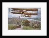 Biplane flying over French countryside by Anonymous
