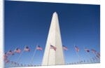 Washington Monument surrounded by American flags