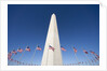 Washington Monument surrounded by American flags