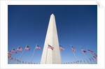 Washington Monument surrounded by American flags