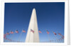 Washington Monument surrounded by American flags