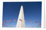 Washington Monument surrounded by American flags