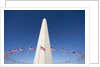 Washington Monument surrounded by American flags