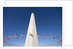 Washington Monument surrounded by American flags