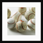 Old and new baseballs gathered together by Anonymous