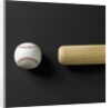 Directly-above view of a bat and a ball in a row by Anonymous