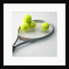 A tennis racket and balls by Anonymous