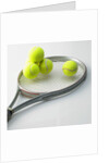 A tennis racket and balls by Anonymous