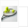 A tennis racket and balls by Anonymous
