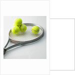 A tennis racket and balls by Anonymous