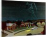 Death looming over suburban house by Anonymous