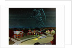 Death looming over suburban house by Anonymous