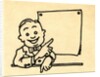 Happy businessman pointing at blank chart by Anonymous