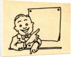 Happy businessman pointing at blank chart by Anonymous