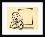 Happy businessman pointing at blank chart by Anonymous