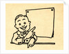Happy businessman pointing at blank chart by Anonymous