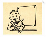 Happy businessman pointing at blank chart by Anonymous