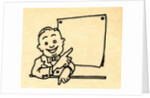 Happy businessman pointing at blank chart by Anonymous