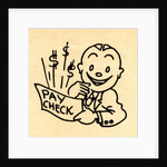 Happy employee holding paycheck by Anonymous