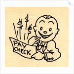 Happy employee holding paycheck by Anonymous