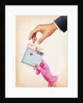Woman offering man cigarette by Anonymous
