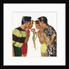 Young men admiring woman in bathing suit by Anonymous