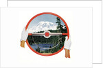 Steering wheel with image of woods and snow-covered mountain by Anonymous