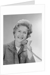 Portrait smiling mature woman talking on telephone by Anonymous